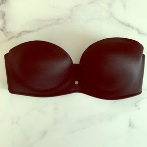 Strapless black bra